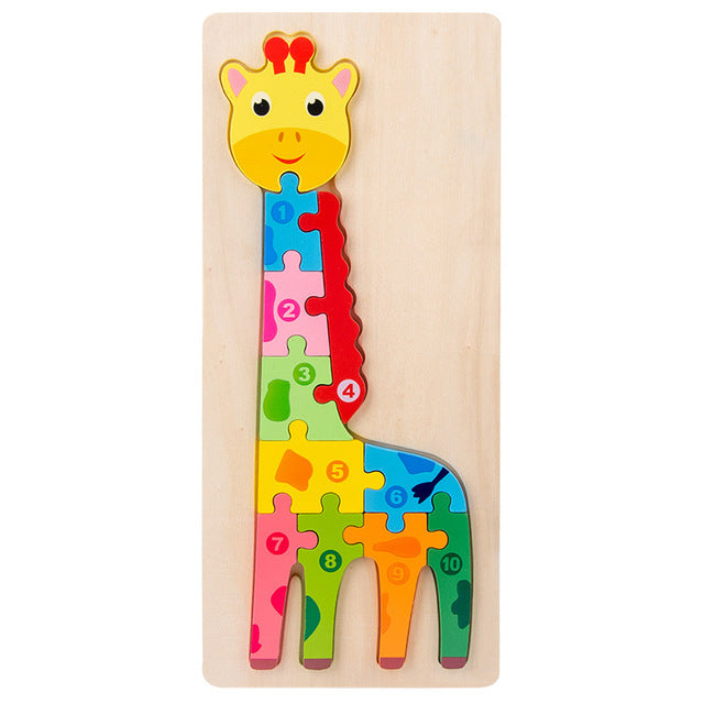 Montessori Puzzles 4 Pack - Eco-friendly Wooden Puzzles Set