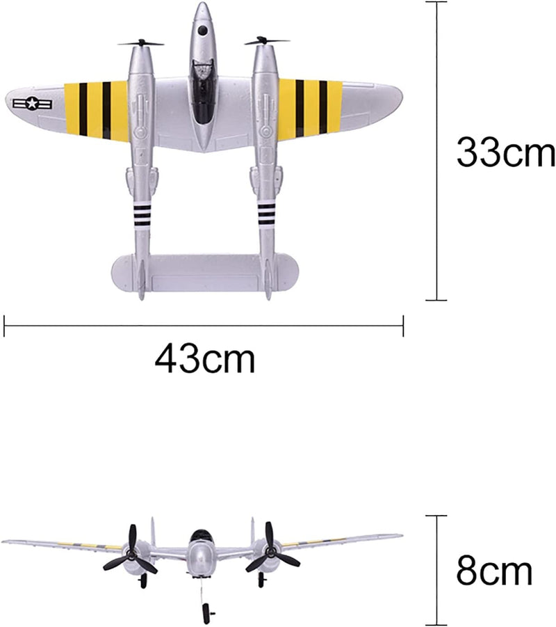 FX-816 P38 RC Plane, 2.4GHz 2CH Glider, Fixed-Wing - Ready to Fly