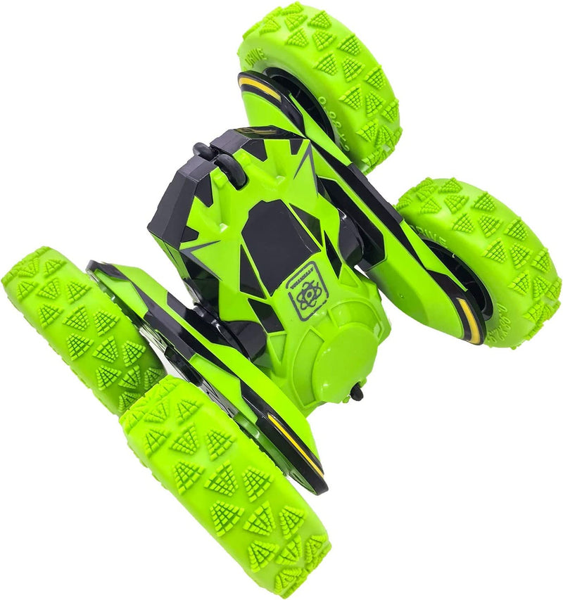 RC Stunt Car, Double-Sided, 360° Spins, Toy for Kids 6+, Green