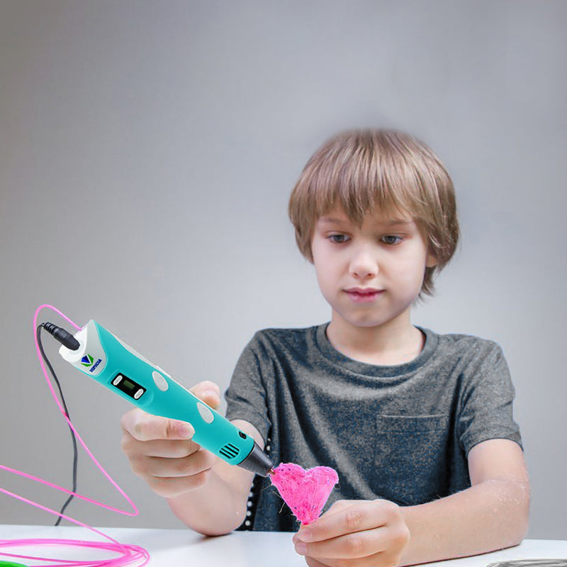 3D Pen with LCD, 12 PLA Filaments, Accessories & Doodling Book, Gift for Kids