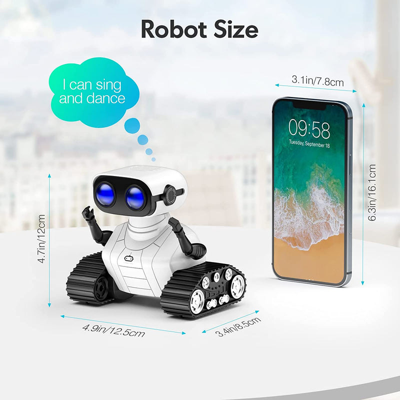 Rechargeable RC Robot Toy, LED Eyes & Music, for Kids 3+