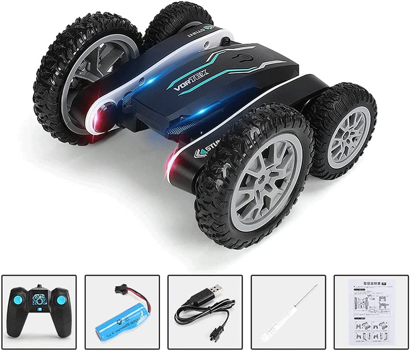 RC Stunt Car 2.4G, Double-Sided 360° Twisting, 4WD, Black