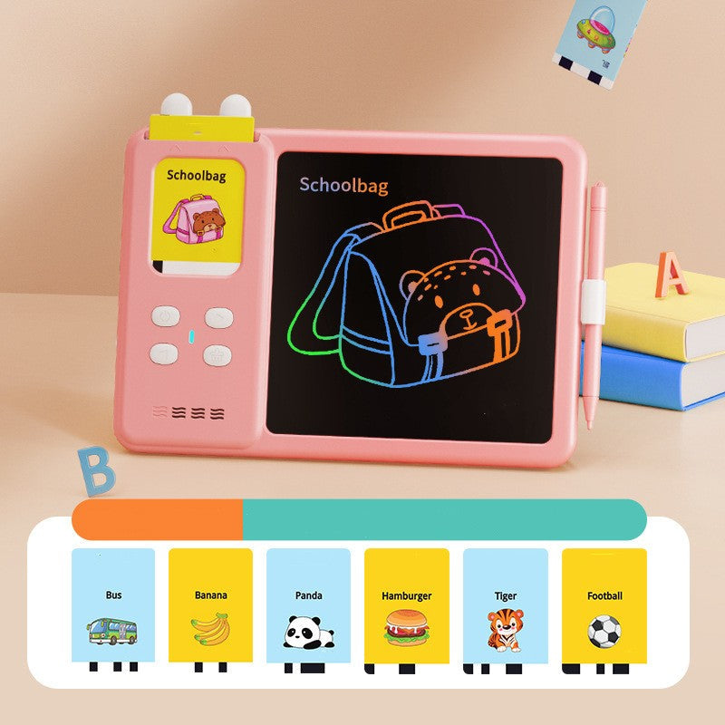 LCD Writing Tablet for Kids with Talking Flash Cards