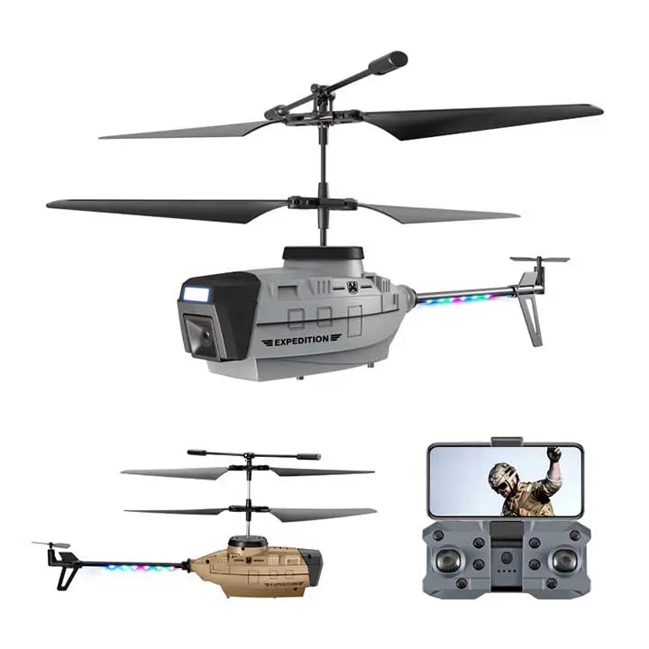 RC Helicopter Drone 4K Dual Camera, Obstacle Avoidance, Hover, LED Toys for Boys