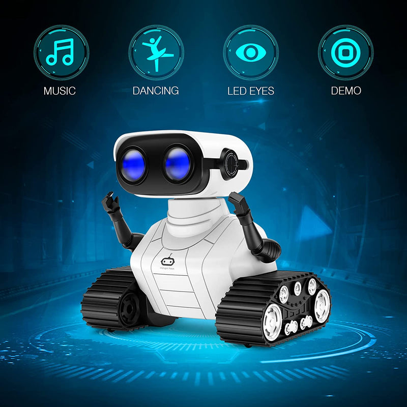 Rechargeable RC Robot Toy, LED Eyes & Music, for Kids 3+