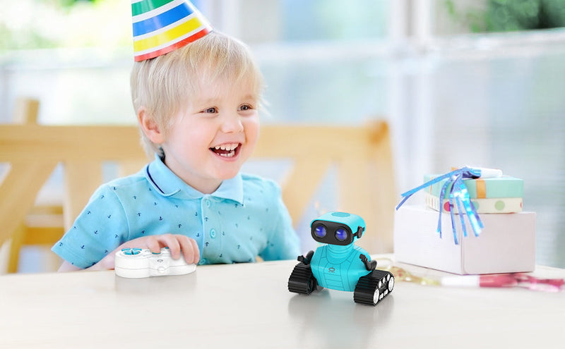 Rechargeable RC Robot Toy, LED Eyes & Music, for Kids 3+