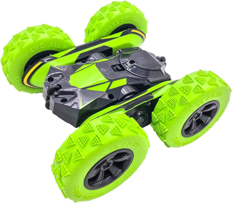 RC Stunt Car, Double-Sided, 360° Spins, Toy for Kids 6+, Green