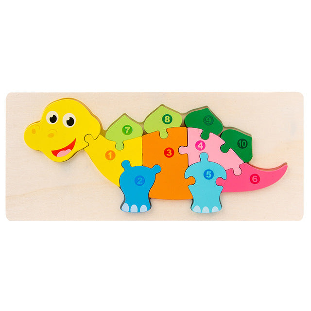 Montessori Puzzles 4 Pack - Eco-friendly Wooden Puzzles Set